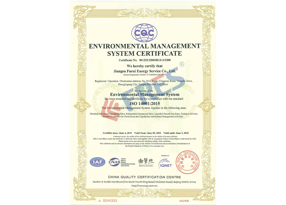 CQC Environmental Management System Certificate